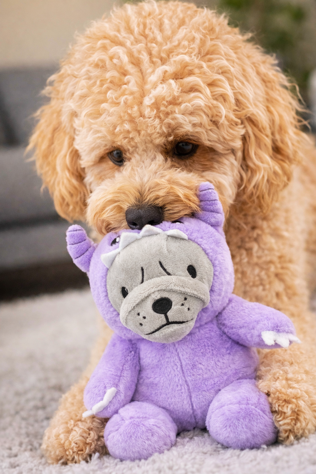 GalaxyPup Plush Toy – Ultra Soft Frenchie-Friendly Cuddle Toy (Purple Edition)